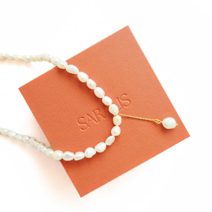 Colier cu perle baroc si perla suspendata pandantiv, cadou Craciun